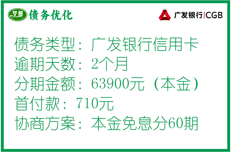 廣發(fā)銀行信用卡個(gè)性化分期(停息掛賬)協(xié)商案例